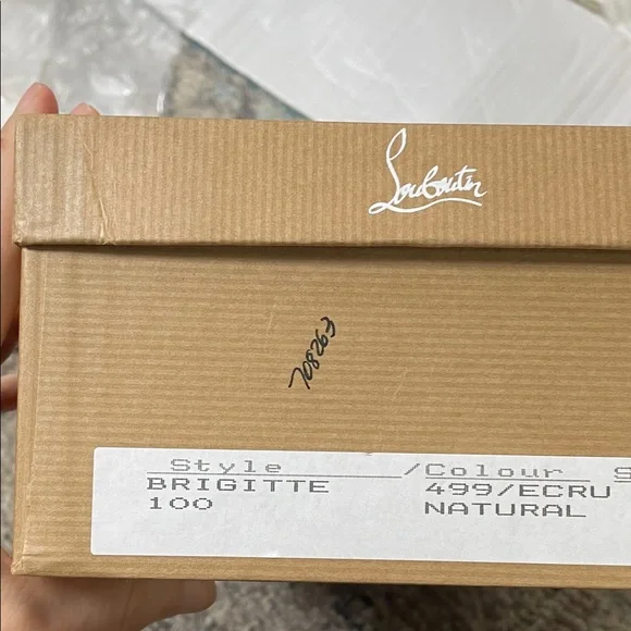 New Christian Louboutin Brigitte Cream Espadrille 5 Wedges 35 - Picture 5 of 17